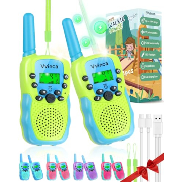 Vvinca Walkie Talkies for Kids Rechargeable Toys for Ages 5-7, Long Range 22 Channels 2 Way Kids Wal...