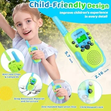 Vvinca Walkie Talkies - Rechargeable Kids Communication Toy