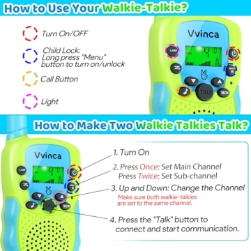 Vvinca Walkie Talkies - Rechargeable Kids Communication Toy