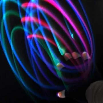 hndtek Deluxe Large LED Gloves for Rave Parties