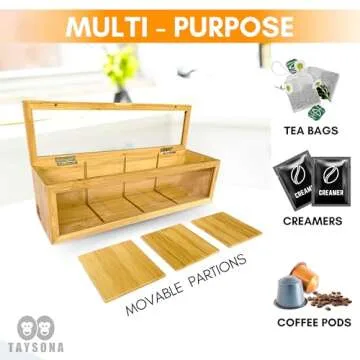 Eco-Friendly Bamboo Tea Organizer - Perfect for Tea Lovers