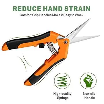 DAMOTEC Hand Pruner， Pruning Shear，Garden clippers, snip scissors, ratchet pruning shears, work 3 times easier, gardening tools, sharp garden scissors, arthritis weak hand snips (Orange)