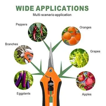 DAMOTEC Hand Pruner， Pruning Shear，Garden clippers, snip scissors, ratchet pruning shears, work 3 times easier, gardening tools, sharp garden scissors, arthritis weak hand snips (Orange)