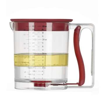 Swing-A-Way 32oz Grease Separator with Bottom Release - Dishwasher Safe, Innovative Design for Mess-...
