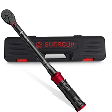 SUERCUP 1/2-inch Drive Torque Wrench - 10-170 ft.lb/13.6-230.5 Nm, Dual-Direction Adjustable 72 toot...