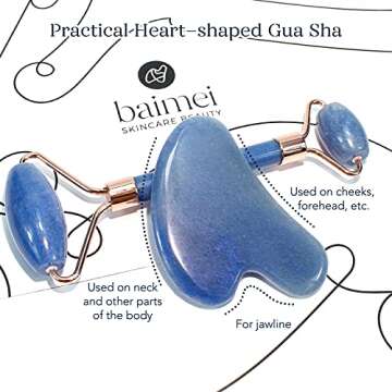 BAIMEI Jade Roller & Gua Sha Set for Radiant Skin