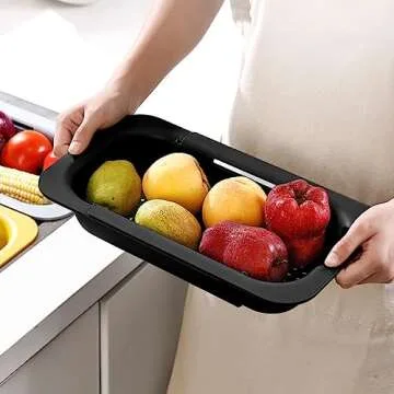KesaPlan Collapsible Sink Colanders and Strainers Basket - Extendable Kitchen Essential