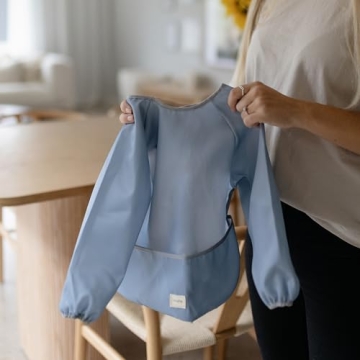 Mushie Long Sleeve Baby Bib for Mess-Free Feeding 6-24 Months