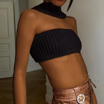 Stylish KMBANGI Strapless Crop Top for Women - Y2K Fashion