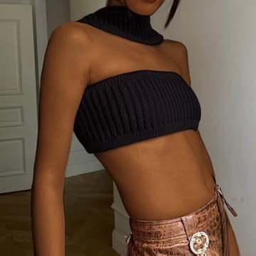 Stylish KMBANGI Strapless Crop Top for Women - Y2K Fashion