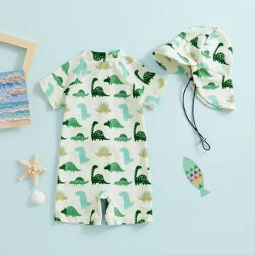 Newbgclo Infant Baby Swimsuit Long/Short Sleeve Zipper Bathing Suit