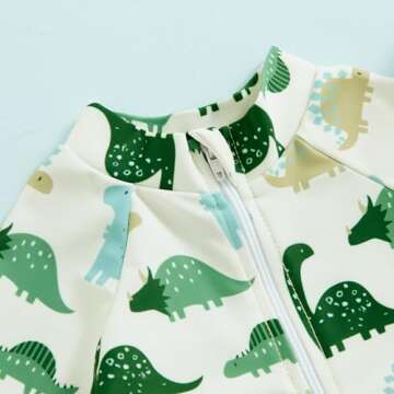 Newbgclo Infant Baby Swimsuit Long/Short Sleeve Zipper Bathing Suit