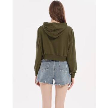 Chic Yimoon Zip Up Hoodie for Women - Cropped & Comfortable