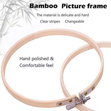 3 Pack Embroidery Starter Kit Embroidery Model, Include Pattern and Instructions, Full Range of Embroidery Tools, 3 Bamboo Embroidery Hoop, Color Threads Needle Kit (Flowers- Rose - Deer)