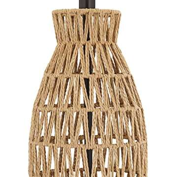 San Carlos Coastal Table Lamps Set of 2 Natural Rattan