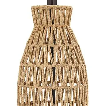 San Carlos Coastal Table Lamps Set of 2 Natural Rattan