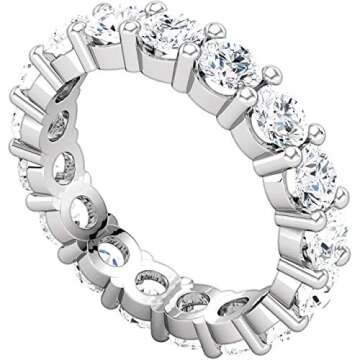 Houston Diamond District 5 Carat (ctw) 14K White Gold Round Diamond Ladies Eternity Wedding Annivers...