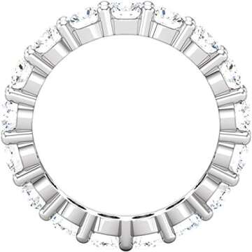 Houston Diamond District 5 Carat (ctw) 14K White Gold Round Diamond Ladies Eternity Wedding Anniversary Stackable Ring Band Ultra Premium Collection Size: 6