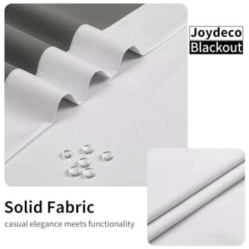 Joydeco White Blackout Curtains 96 Inches Long 2 Panels Set, White Curtains 96 Inches Long for Bedroom, Total Room Darkening Solid Drapes for Bedroom Living Room Window with Grommets