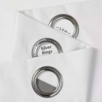 Joydeco White Blackout Curtains 96 Inches Long 2 Panels Set, White Curtains 96 Inches Long for Bedroom, Total Room Darkening Solid Drapes for Bedroom Living Room Window with Grommets