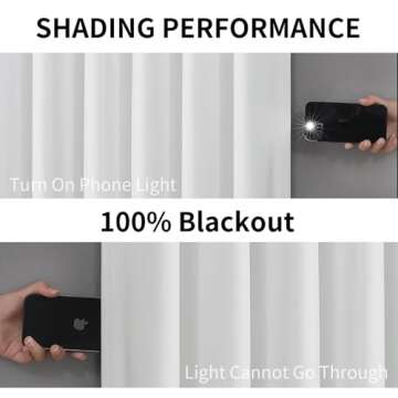 Joydeco White Blackout Curtains 96 Inches Long 2 Panels Set, White Curtains 96 Inches Long for Bedroom, Total Room Darkening Solid Drapes for Bedroom Living Room Window with Grommets