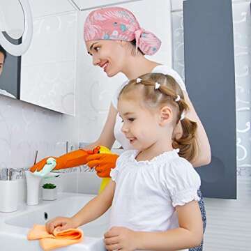 Honoson 6 Pcs Scrub Caps Women Nursing Hats with Buttons Adjustable Bouffant Nurse Hats Ponytail Holder Bouffant Turban(Fresh Patterns) Multi-Color