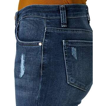 Riders by Lee Indigo Women's Modern Collection Roll Cuff Straight Leg Denim Cropped Jean, mid wash, 10 AVG