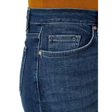 Riders by Lee Indigo Women's Modern Collection Roll Cuff Straight Leg Denim Cropped Jean, mid wash, 10 AVG