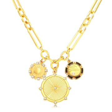 ORIGENCE Sun Mountain River 18K Gold Pendant Necklace for Women