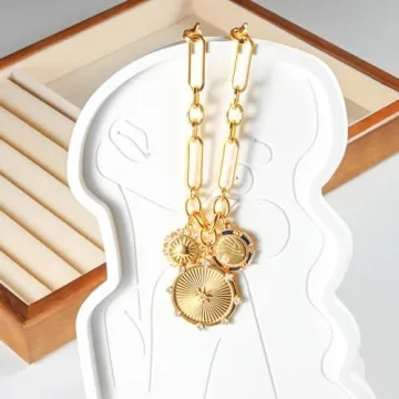 18K Gold Sun Mountain River Pendant Necklace for Women