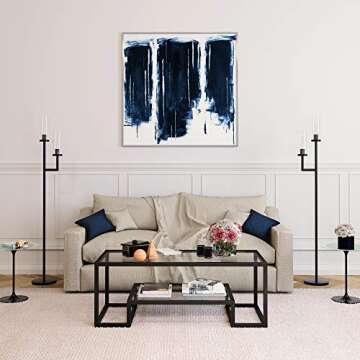 Henn&Hart 45" Wide Rectangular Coffee Table in Blackened Bronze, Modern coffee tables for living roo...