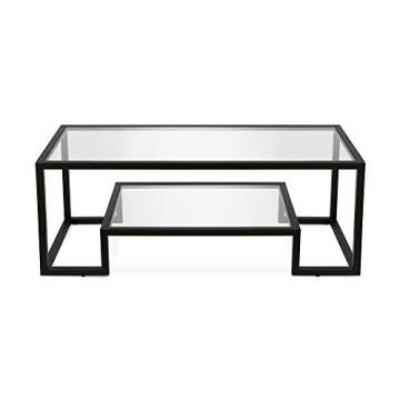 Henn&Hart 45" Wide Rectangular Coffee Table in Blackened Bronze, Modern coffee tables for living room, studio apartment essentials