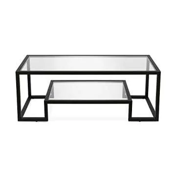 Henn&Hart 45" Wide Rectangular Coffee Table in Blackened Bronze, Modern coffee tables for living room, studio apartment essentials