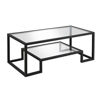 Henn&Hart 45" Wide Rectangular Coffee Table in Blackened Bronze, Modern coffee tables for living room, studio apartment essentials