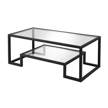 Henn&Hart 45" Wide Rectangular Coffee Table in Blackened Bronze, Modern coffee tables for living room, studio apartment essentials