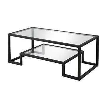 Henn&Hart 45" Wide Rectangular Coffee Table in Blackened Bronze, Modern coffee tables for living room, studio apartment essentials