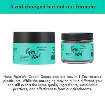 PiperWai Natural Activated Charcoal Deodorant Cream - Eco-Friendly and Effective for All