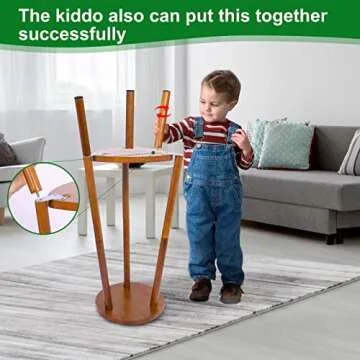 Eocogup Plant Stand Indoor Tall,2 Tier Convertible Wooden Flower Stand,Planter Stand,Multi-purpose Plant Shelf Indoor for Living Room Balcony Garden Patio Office,Walnut