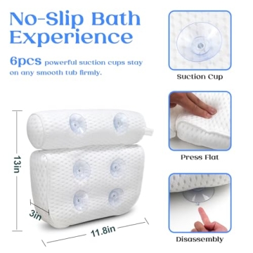 Advanced 4D Mesh Bath Pillow for Ultimate Comfort