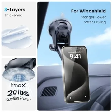 APPS2Car Magnetic Phone Mount with Strong Suction Cup