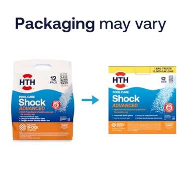 HTH 52037R Pool Care Shock Advanced, Swimming Pool Chemical - Cal Hypo Formula, Prevents Bacteria & Algae, Restores Crystal Clear Water - Shock Treatment, 1lb (12 Pack)