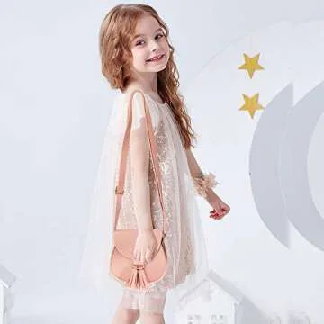 SOTOGO 2 Pieces Little Girls Purses Toddler Crossbody Purse Princess Purses Handbags Cute Girl Wallets Mini Shoulder Crossbody Bags for Kids