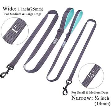 VIVAGLORY Dog Leash with Padded Handle for Safety