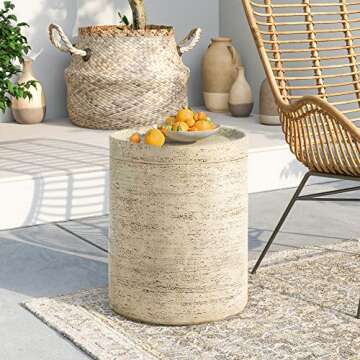 SUNBURY Outdoor Concrete Side Table for Modern Living