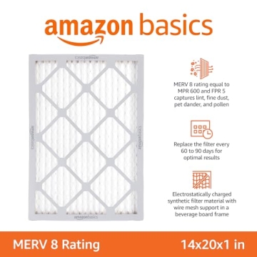 Amazon Basics 14x20x1 Air Filter 6 Pack for Clean Air