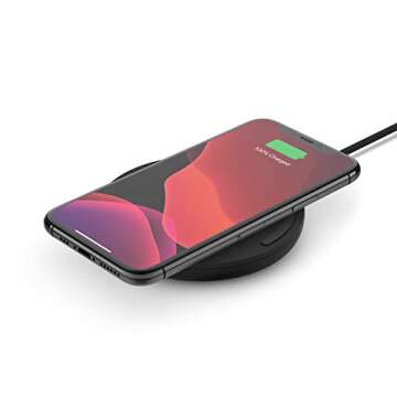 Belkin Quick Charge Wireless Charging Pad - 15W Qi-Certified for iPhone, Samsung Galaxy, Apple Airpo...