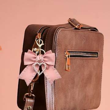 YangQian Bow Charm Keychain for Women Girls Bowknot Keychain Charm for Bag Purse Handbag Backpack Ch...