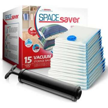 15 Pack Vacuum Storage Bags - Maximize Closet Space