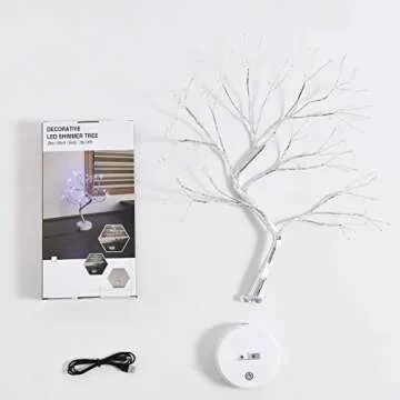 Noahfun Firefly Bonsai Tree Light - 20 inch Fairy Light Spirit Tree Lamp with 108 LED Lights - USB/Battery Touch Switch,Deco of Children's Room,Bedroom,Living Room,Party Wedding and Christmas