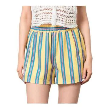 Women Cute Boxer Pajamas Shorts Striped High Waist Wide Leg Lounge Shorts Summer Casual Pj Bottoms S...